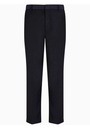 Armani Exchange pressed-crease straight-leg trousers - Blue