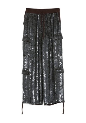 P.A.R.O.S.H. sequin-embellished pocket trousers - Brown
