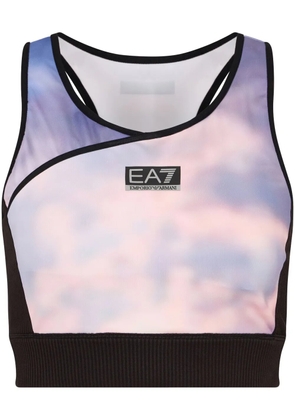 Ea7 Emporio Armani logo-print compression top - Purple