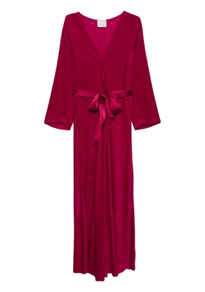 Forte Forte sash velvet maxi dress - Pink