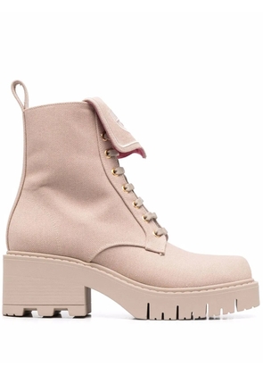 Chiara Ferragni Eyelike-embroidered denim boots - Neutrals