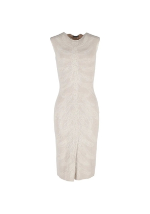 Alexander McQueen Pre-Owned patterned knit midi dress - Neutrals