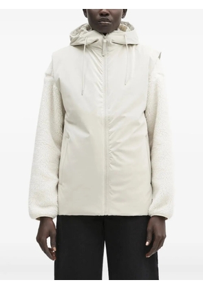 Rains hooded fleece-sleeve jacket - Neutrals