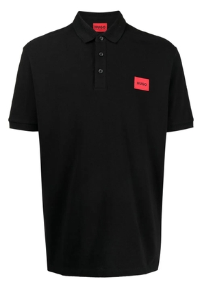 HUGO Dereso222 logo-patch polo shirt - Black