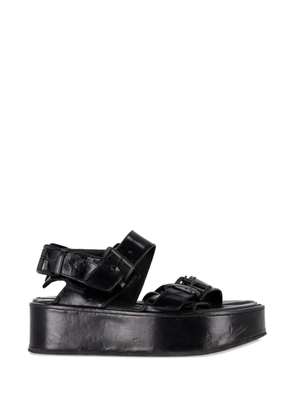 Ann Demeulemeester Vintage leather strappy platform sandals - Black