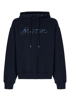 Missoni logo-appliqué hoodie - Blue