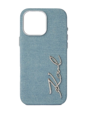 Karl Lagerfeld Jeans signature-logo iPhone 16 pro max case - Blue