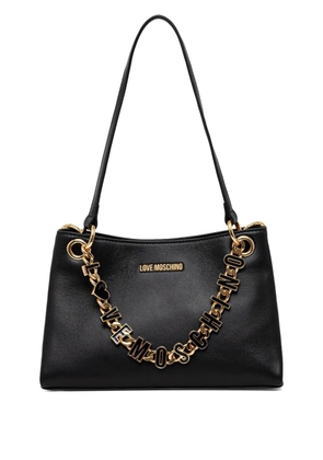 Love Moschino logo-charm shoulder bag - Black