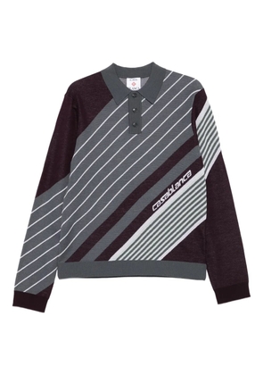 Casablanca diagonal-stripe polo shirt - Black
