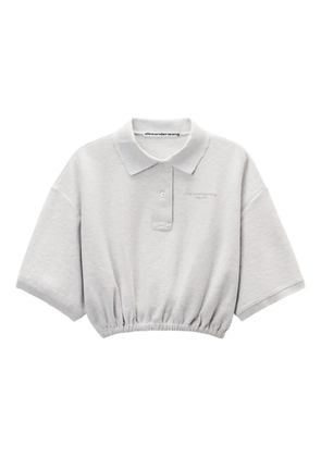 Alexander Wang elasticated-hem polo top - Grey