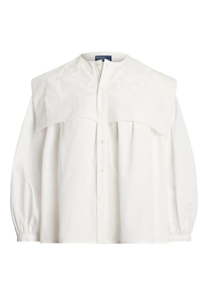 Polo Ralph Lauren embroidered bib-detail blouse - White