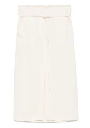 Patrizia Pepe frayed-edge midi skirt - Neutrals
