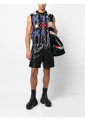 Charles Jeffrey Loverboy Guddle sleeveless frayed knitted vest - Black