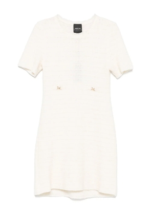 MARCCAIN logo-plaque mini dress - White