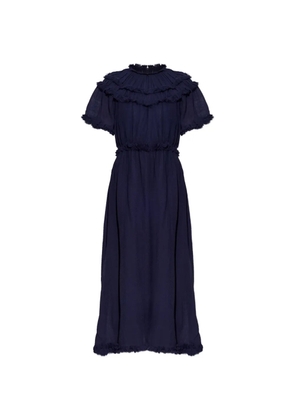 Ulla Johnson Ayan ruffled fringed dress - Blue