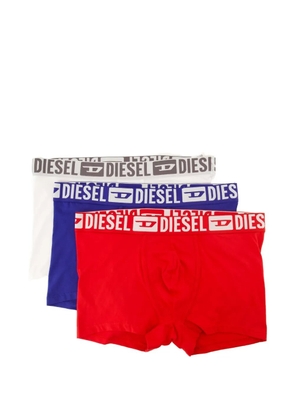 Diesel logo elastic cotton boxers set of three - White