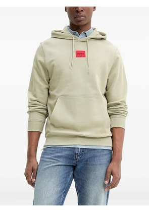 HUGO logo-patch hoodie - Green