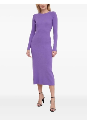 Sisley ribbed open-back midi dress - Purple