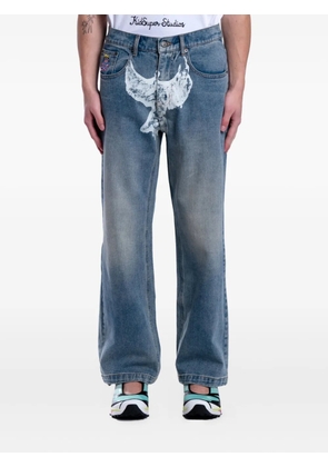 KidSuper dove-print jeans - Blue