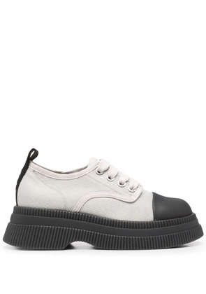 GANNI Creepers canvas lace-up Derby shoes - Grey