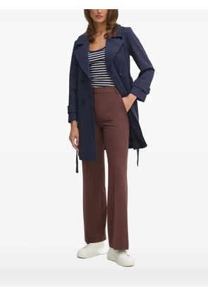 Sisley belted double-breasted coat - Blue