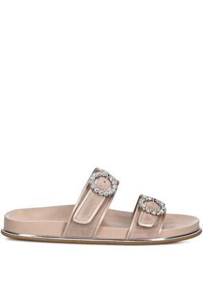 Baldinini crystal-embellished buckle sandals - Neutrals