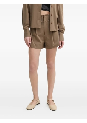 Isabelle Blanche pleated high-waisted shorts - Brown