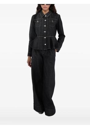 Karl Lagerfeld peplum denim jacket - Blue