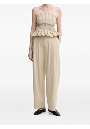 Isabelle Blanche pleated straight trousers - Neutrals