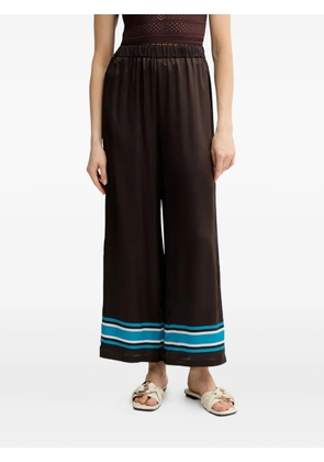 LUISA SPAGNOLI satin stripe-detail trousers - Brown