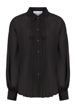 Raquel Diniz pleated-front silk shirt - Black