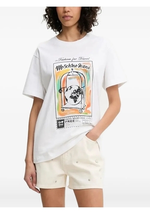 MOSCHINO JEANS graphic-print cotton T-shirt - White