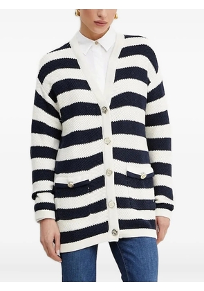 GUESS USA striped buttoned cardigan - White