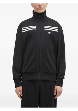 adidas three-stripe detail zip-up sweatshirt - Black