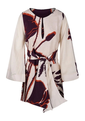 Juan de Dios Nazare floral-print mini dress - Neutrals