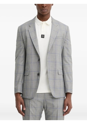 HUGO checked single-breasted blazer - Grey