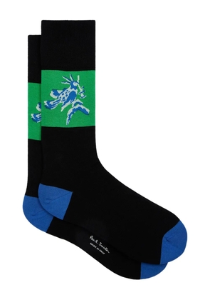 Paul Smith bird-print panelled socks - Black