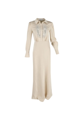 Self-Portrait embroidered-design maxi dress - Neutrals