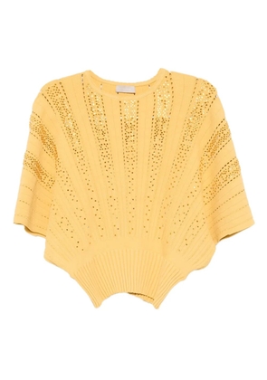 Elie Saab crystal-embellished top - Yellow