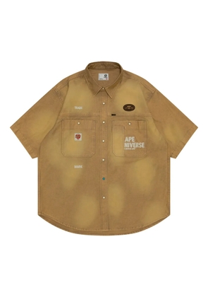 AAPE BY *A BATHING APE® embroidered-logo shirt - Neutrals