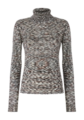 Missoni stripe-pattern turtleneck sweater - Black