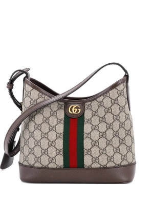 Gucci Pre-Owned Ophidia Open Bucket Bag GG Coated Canvas with Leather Small shoulder bag - Brown