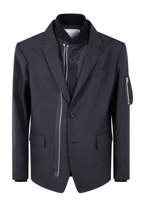 sacai zip-detail two-button jacket - Black