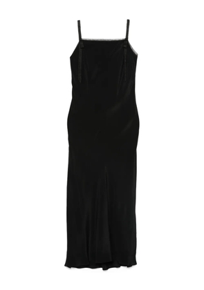 Rochas ribbon-trimmed slip dress - Black