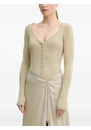 HERSKIND ribbed-knit button cardigan - Neutrals