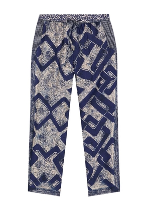 Pierre-Louis Mascia geometric-print drawstring trousers - Blue