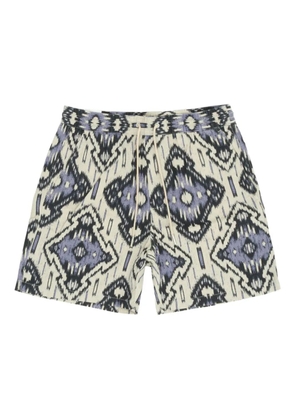 NN07 Gregor ikat-pattern drawstring shorts - Purple