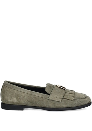Furla fringed buckle loafers - Green