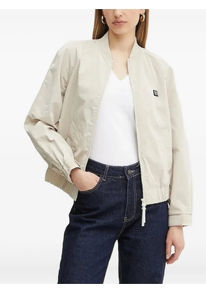 Armani Exchange logo-plaque bomber jacket - Neutrals