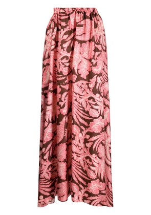 Biyan floral-print asymmetric maxi skirt - Pink